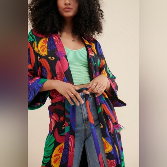 FARM Rio Jackets & Blazers - Farm Rio Mystic Jungle Duster Kimono Belted Robe